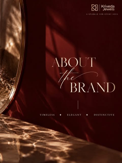 About the brand: timeless, elegant, distinctive, set against deep maroon drapes and a gilded mirror